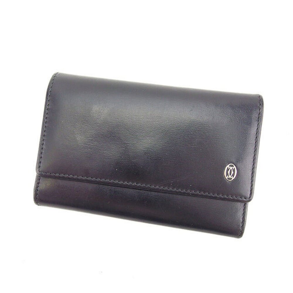 Cartier Key holder Key case Black Silver Mens Authentic Used